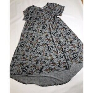 Disney Lularoe Carly Dress Hi-Low Vintage Mickey Mouse Grey Size XXS